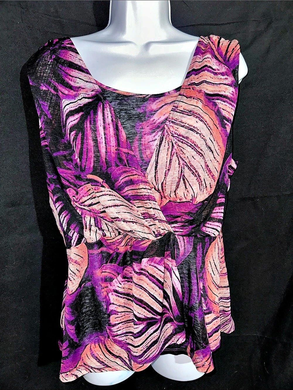 NY&C Abstract Print Tank Top in Purple & Pink Size XL Like New